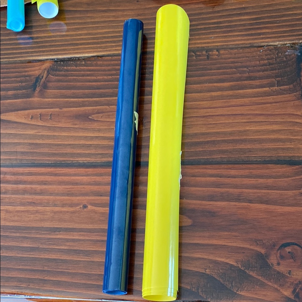 Navy Blue and Sunshine Yellow Decorative Heat Transfer Vinyl  Rolls 3 ft each